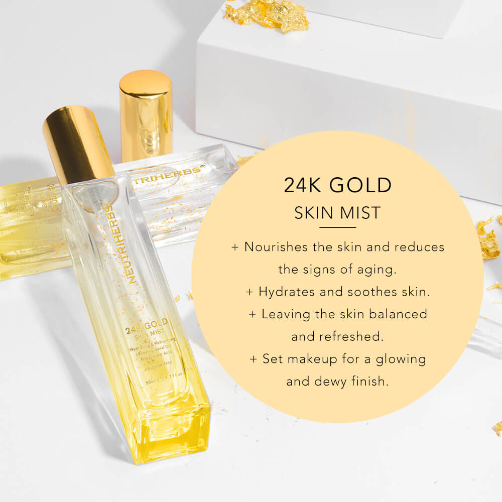24K Gold Hydrating Spray For Instantly Nourishing And Revitalizing Skin