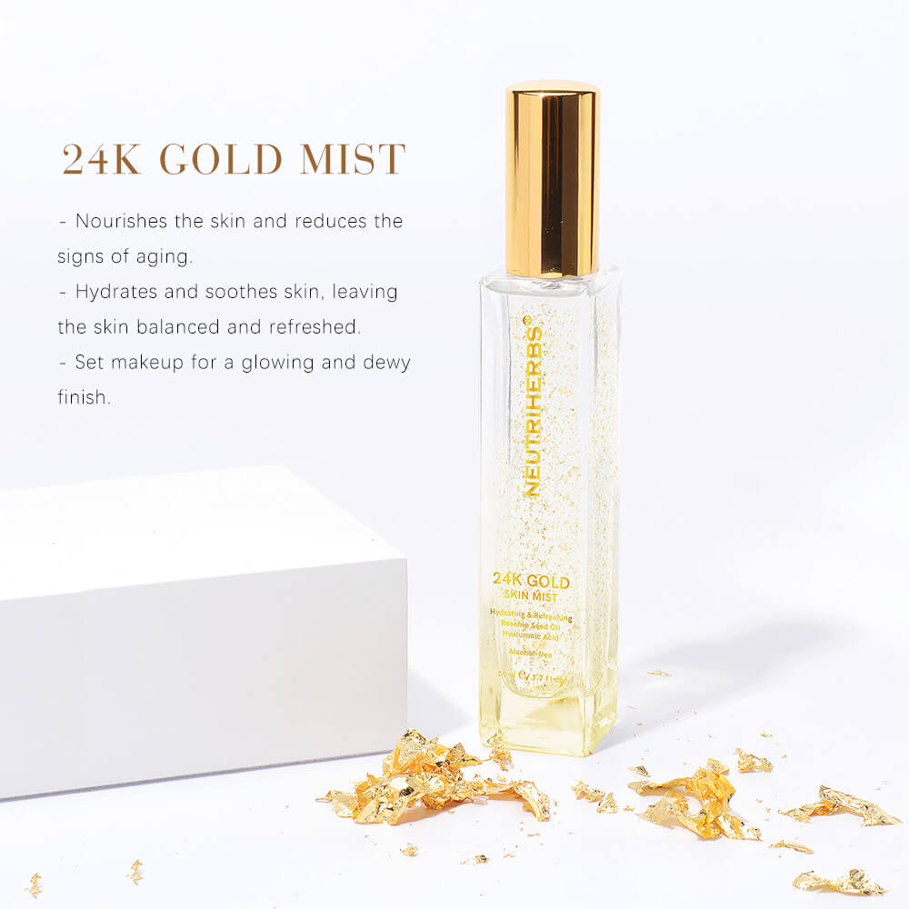 24K Gold Hydrating Spray For Instantly Nourishing And Revitalizing Skin