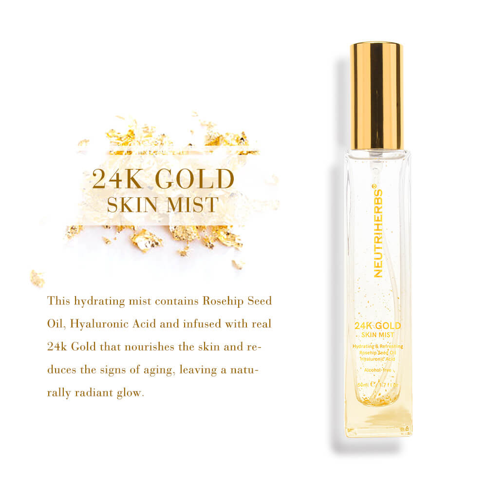 24K Gold Hydrating Spray For Instantly Nourishing And Revitalizing Skin