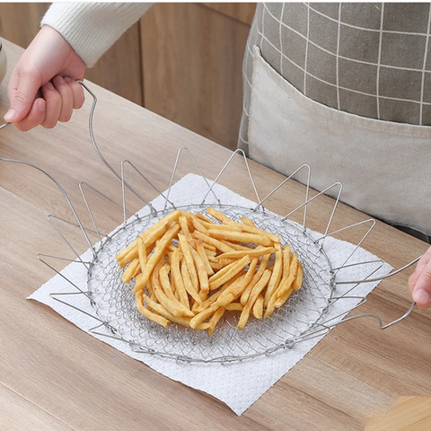 Stainless Steel Foldable Strainer Basket – Chef's Cooking Essential