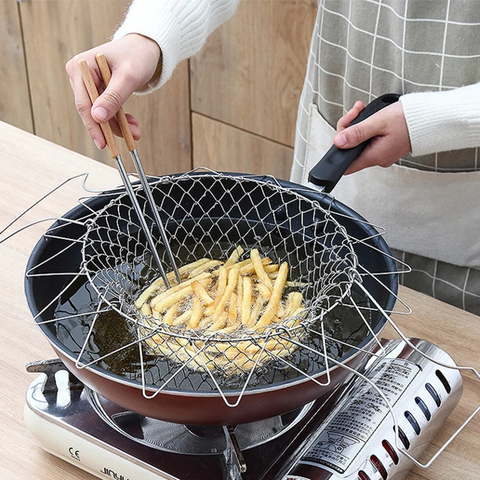Stainless Steel Foldable Strainer Basket – Chef's Cooking Essential
