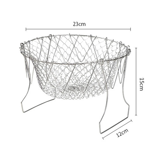 Stainless Steel Foldable Strainer Basket – Chef's Cooking Essential