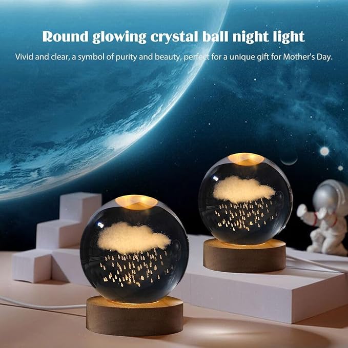 Rain Cloud Crystal Ball Glowing Lamp