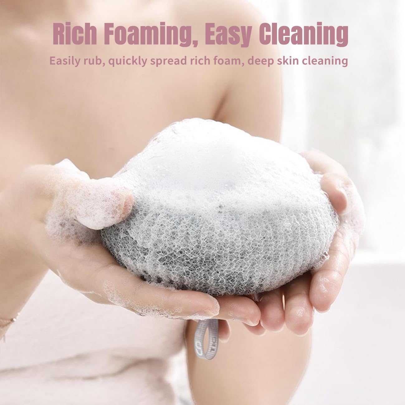 Soft, Exfoliating, Bath Sponge Loofah with Suction Cup