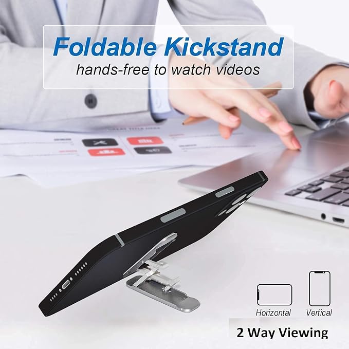 Foldable Mobile Phone Kickstand Slim Back Mount with Adjustable Viewing Angle