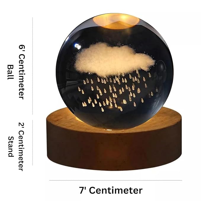 Rain Cloud Crystal Ball Glowing Lamp
