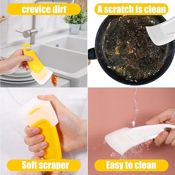 Silicone Pot Scraper to Kitchen Cleaning, Kitchen Food Grade Silicone Spatula