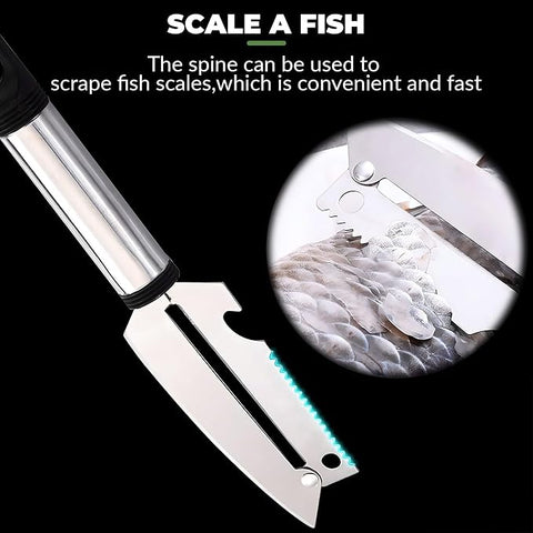 3-in-1 Multifunctional Peeling Knife – Stainless Steel Kitchen Tool