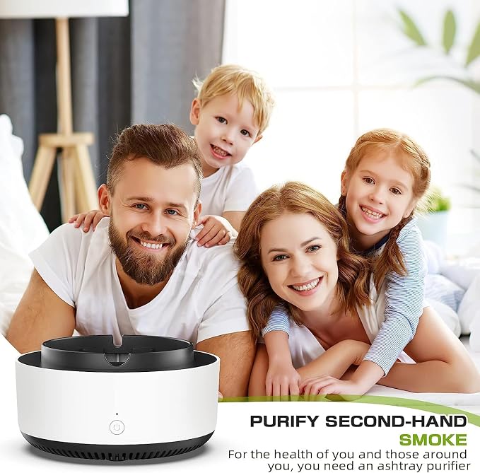 Smokeless Self-Extinguishing Air Purifier Ashtray with Filter