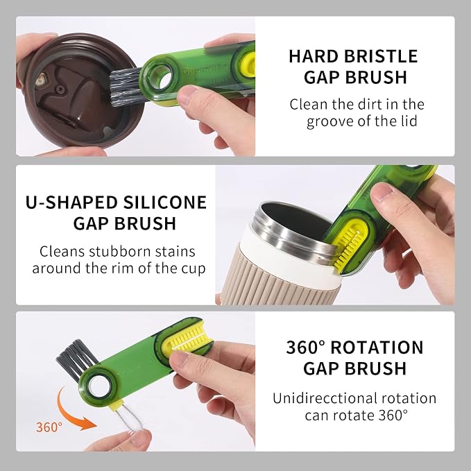 3 in 1 Cup Lid Gap Cleaning Brush