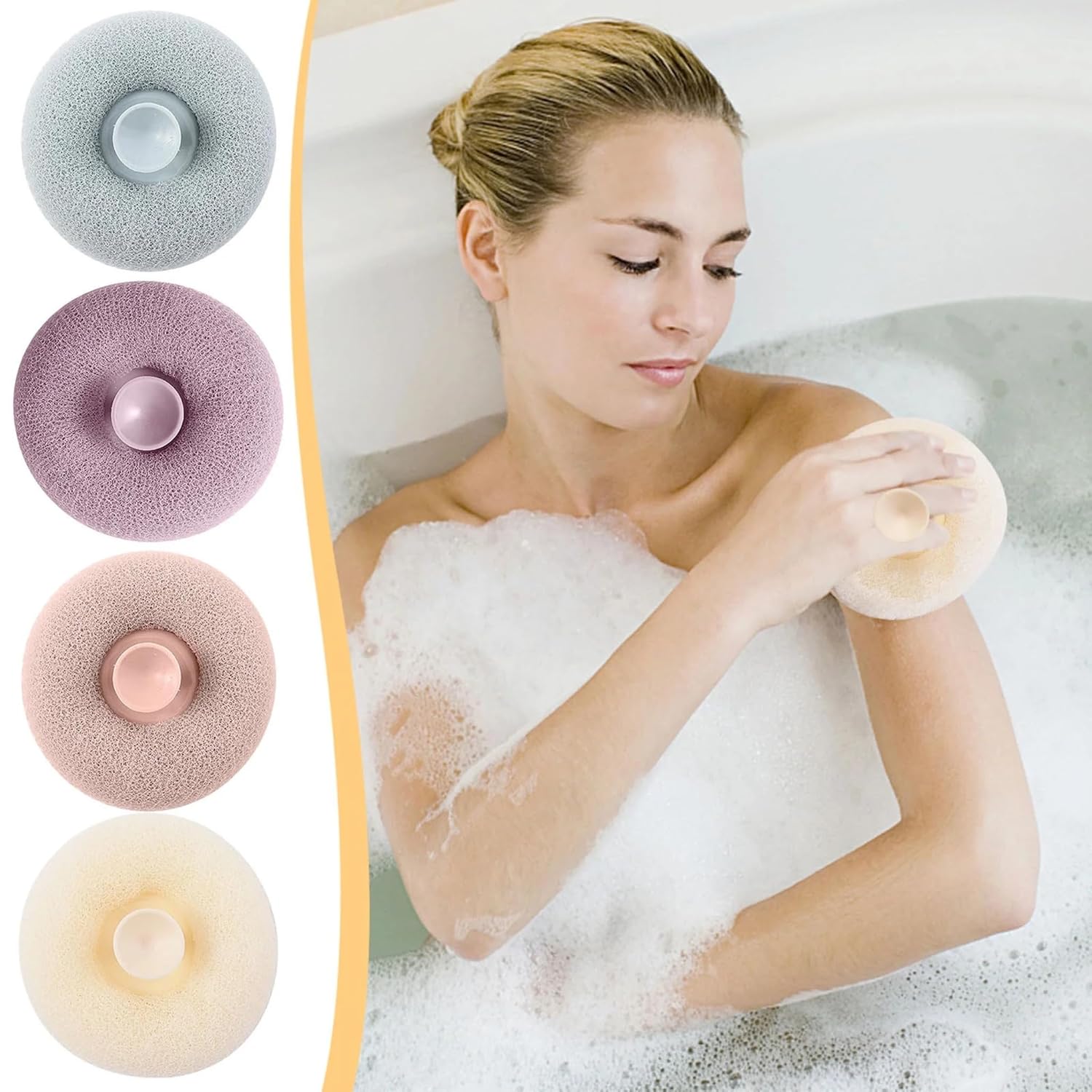 Soft, Exfoliating, Bath Sponge Loofah with Suction Cup
