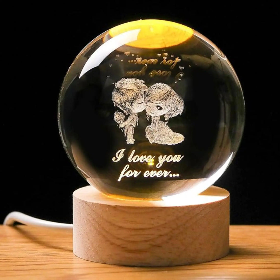 I Love You Forever Theme Crystal Ball Lamp