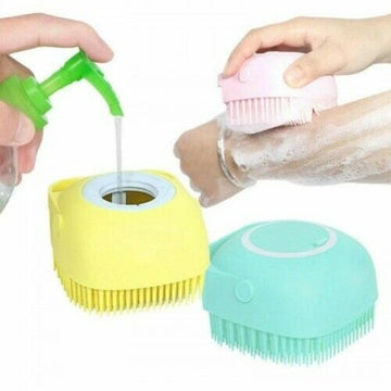 Silicone Massage Bath Brush with Built-in Liquid Soap Dispenser for Skin Care