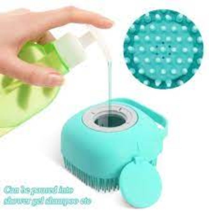 Silicone Massage Bath Brush with Built-in Liquid Soap Dispenser for Skin Care