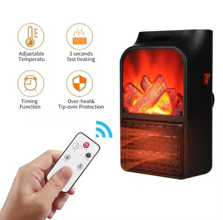 Flame Heater 1000W Mini Portable Electric Fireplace Warmer