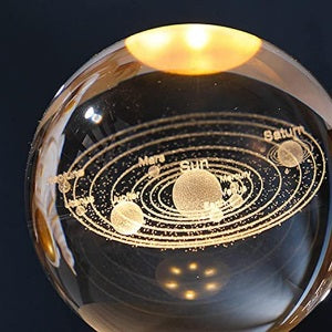 3D Solar System Crystal Glowing Ball